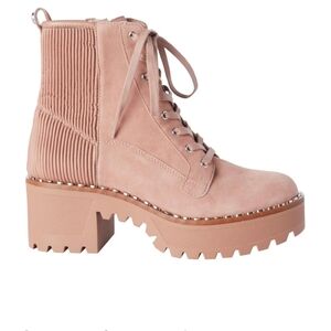 Vince Camuto Taupe Lace-Up Boots